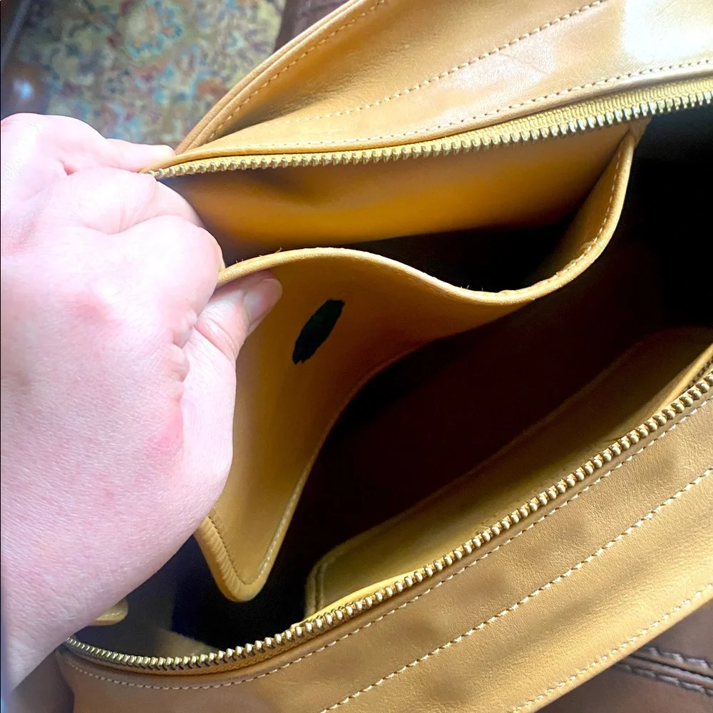 Coach Tan Leather Tote Bag - Picture 9 of 14